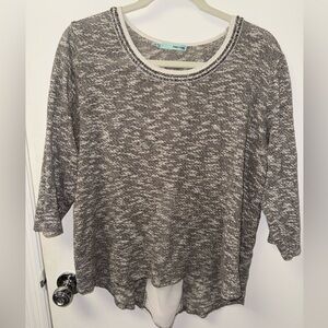Maurices Beaded Trim Gray Sweater